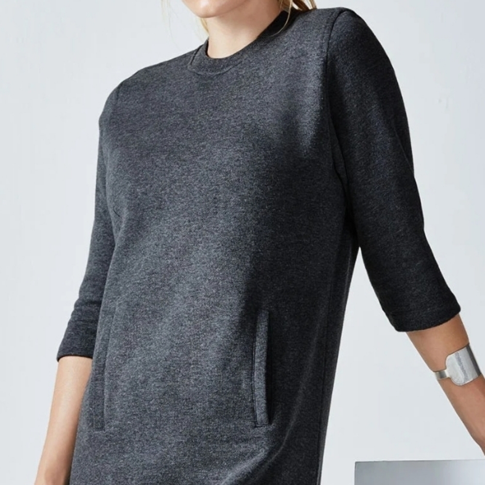 Fabletics - Elena Black & Gray Heather Dress View 2